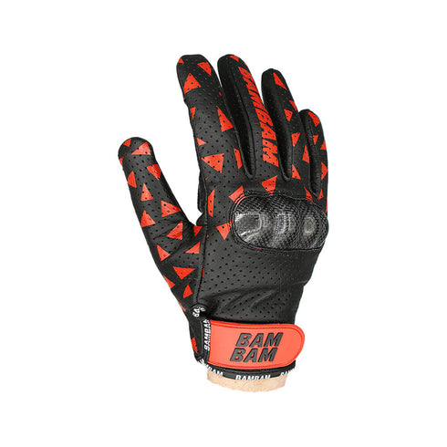Bambam - Classic Leather Gloves (Black/Red)